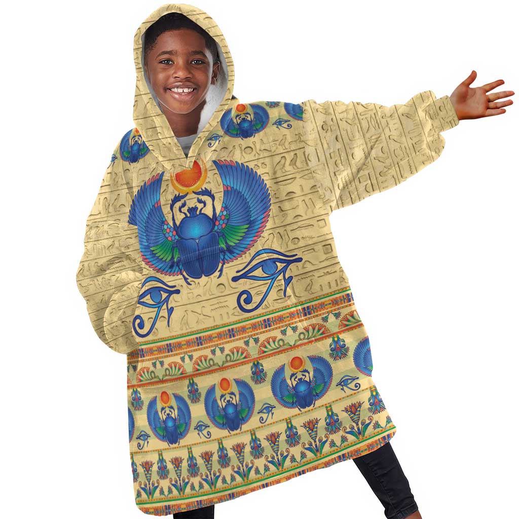 Ancient Egypt Scarab Beetle Kid Wearable Blanket Hoodie