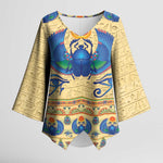 Ancient Egypt Scarab Beetle Kimono Sleeve Blouse