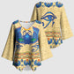 Ancient Egypt Scarab Beetle Kimono Sleeve Blouse