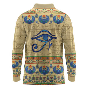 Ancient Egypt Scarab Beetle Long Sleeve Polo Shirt