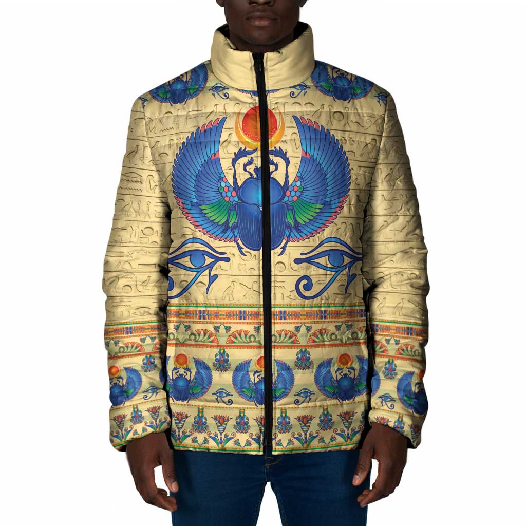 Ancient Egypt Scarab Beetle Padded Jacket
