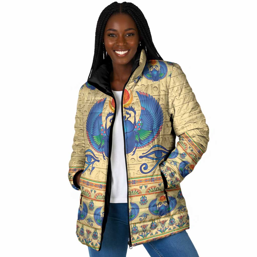 Ancient Egypt Scarab Beetle Padded Jacket