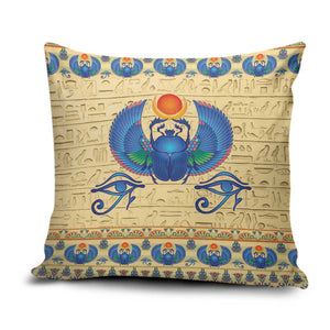 Ancient Egypt Scarab Beetle Pillow Cover