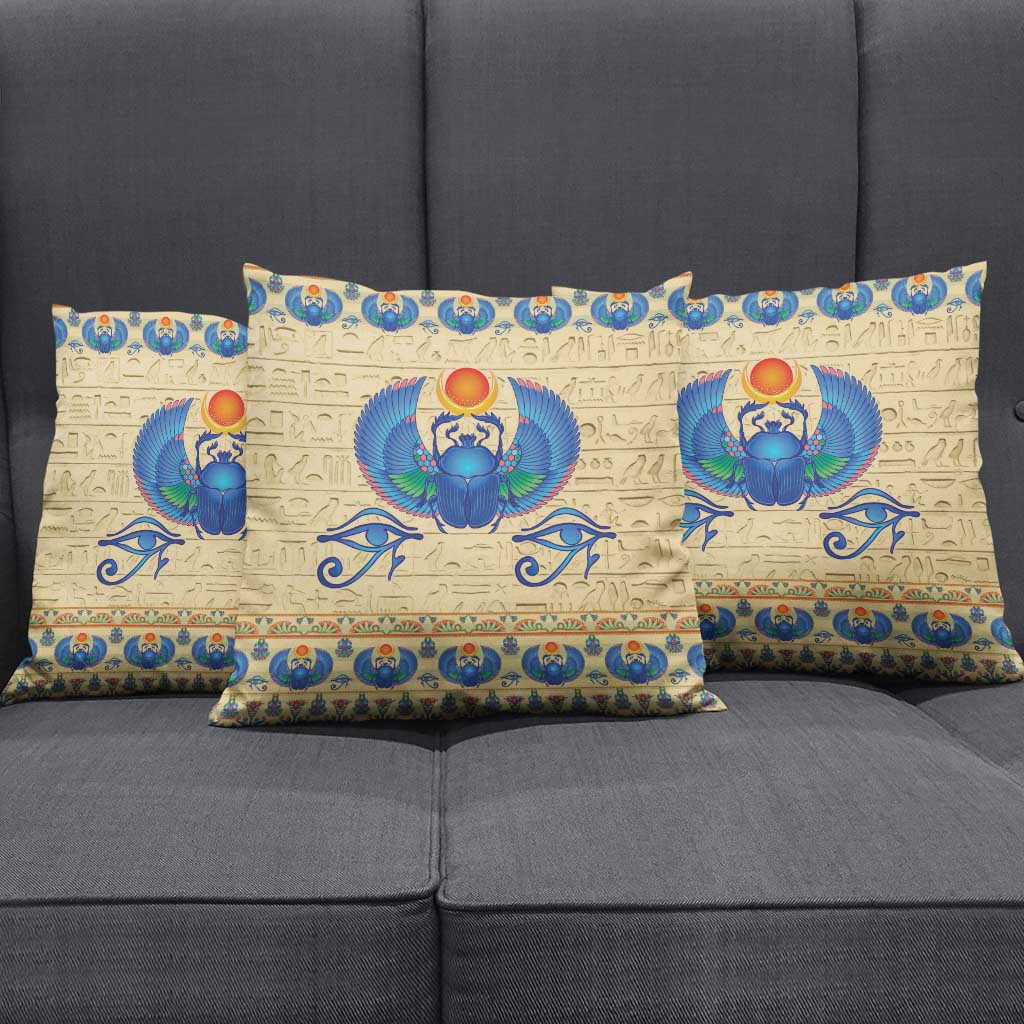 Ancient Egypt Scarab Beetle Pillow Cover
