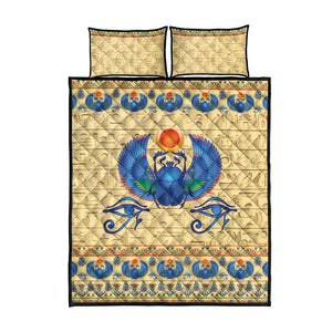 Ancient Egypt Scarab Beetle Quilt Bed Set