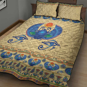 Ancient Egypt Scarab Beetle Quilt Bed Set