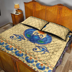 Ancient Egypt Scarab Beetle Quilt Bed Set