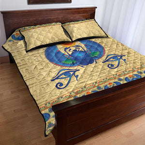 Ancient Egypt Scarab Beetle Quilt Bed Set