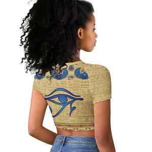 Ancient Egypt Scarab Beetle Raglan Cropped T shirt