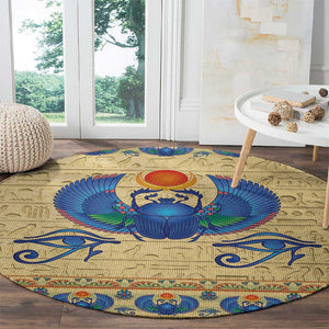 Ancient Egypt Scarab Beetle Round Carpet