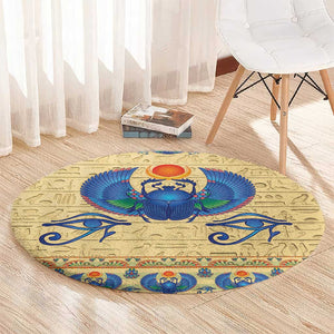 Ancient Egypt Scarab Beetle Round Carpet