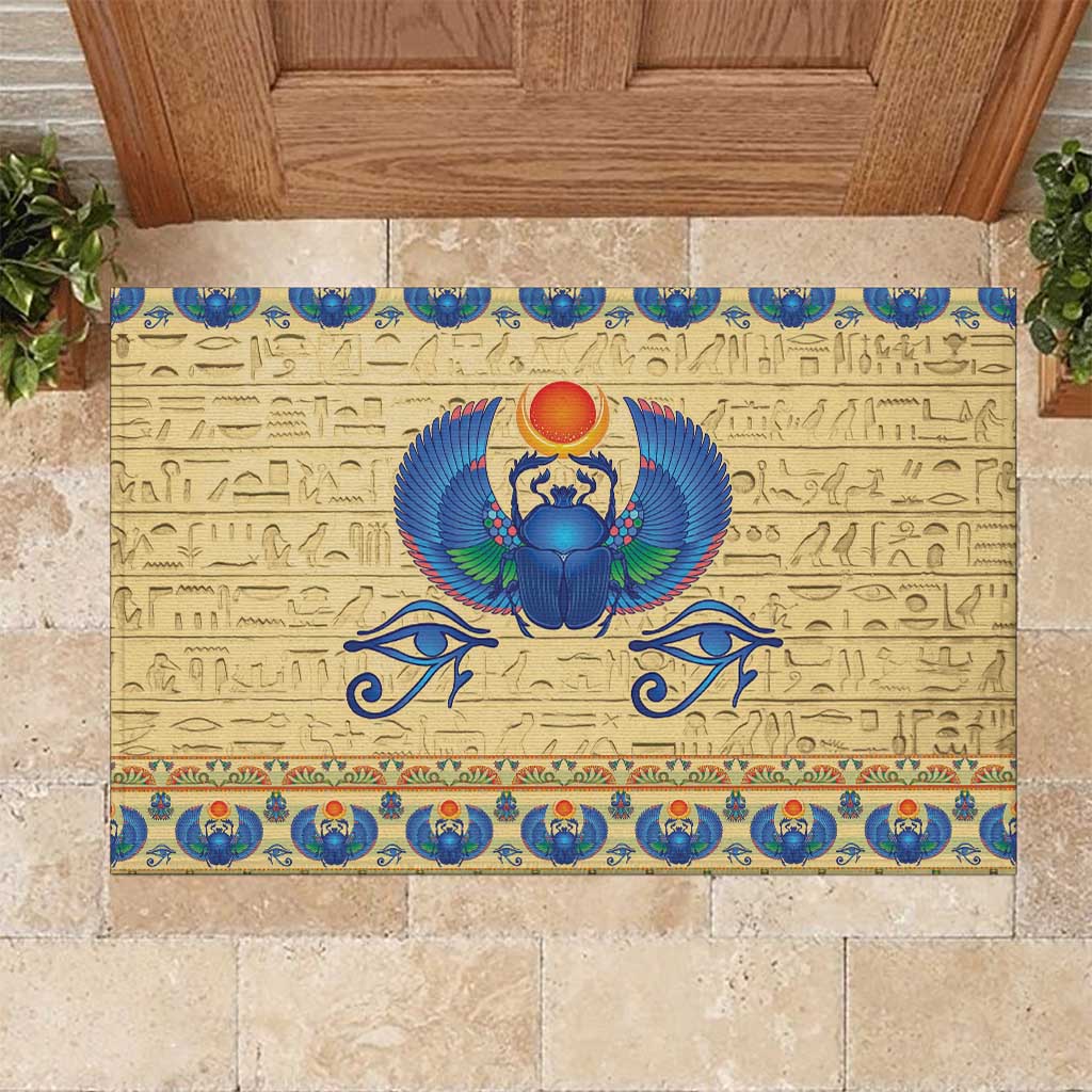 Ancient Egypt Scarab Beetle Rubber Doormat