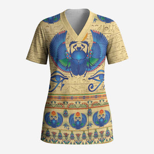 Ancient Egypt Scarab Beetle Scrub Top