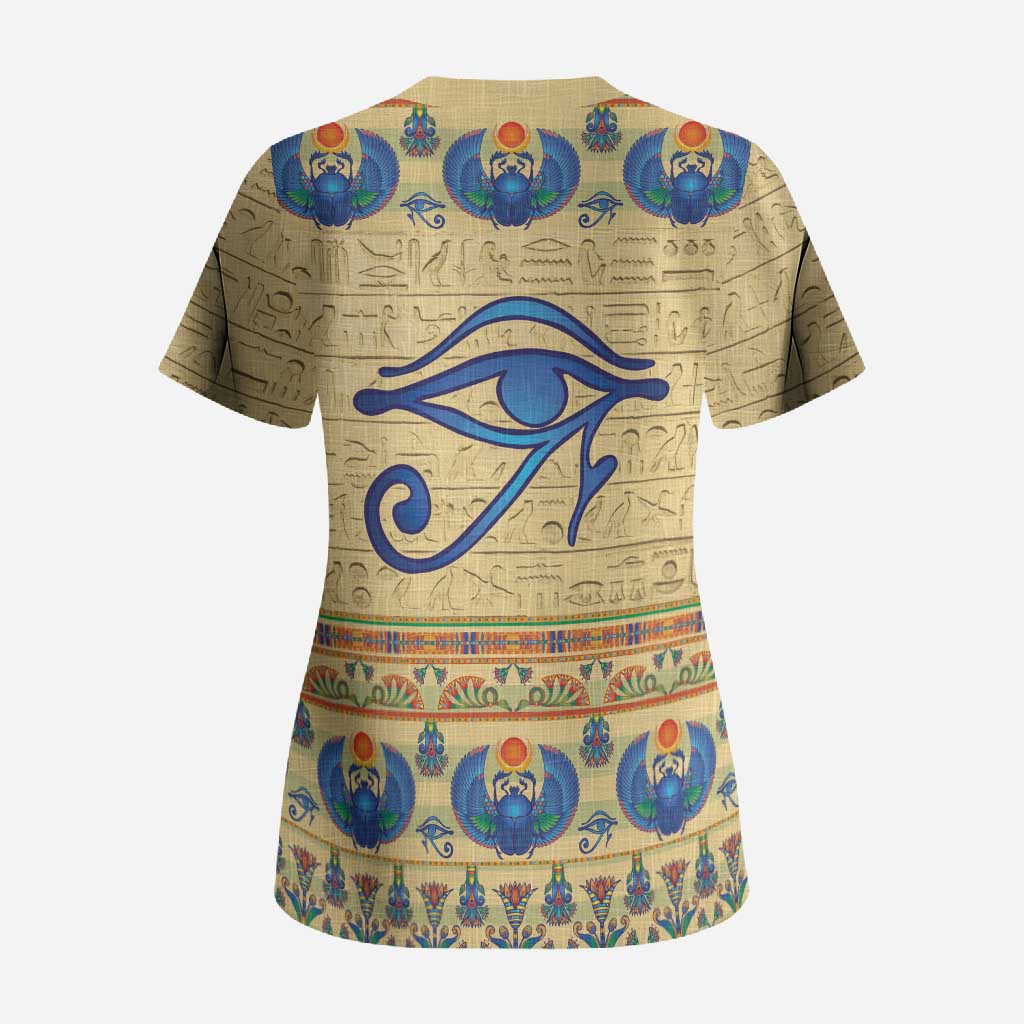 Ancient Egypt Scarab Beetle Scrub Top
