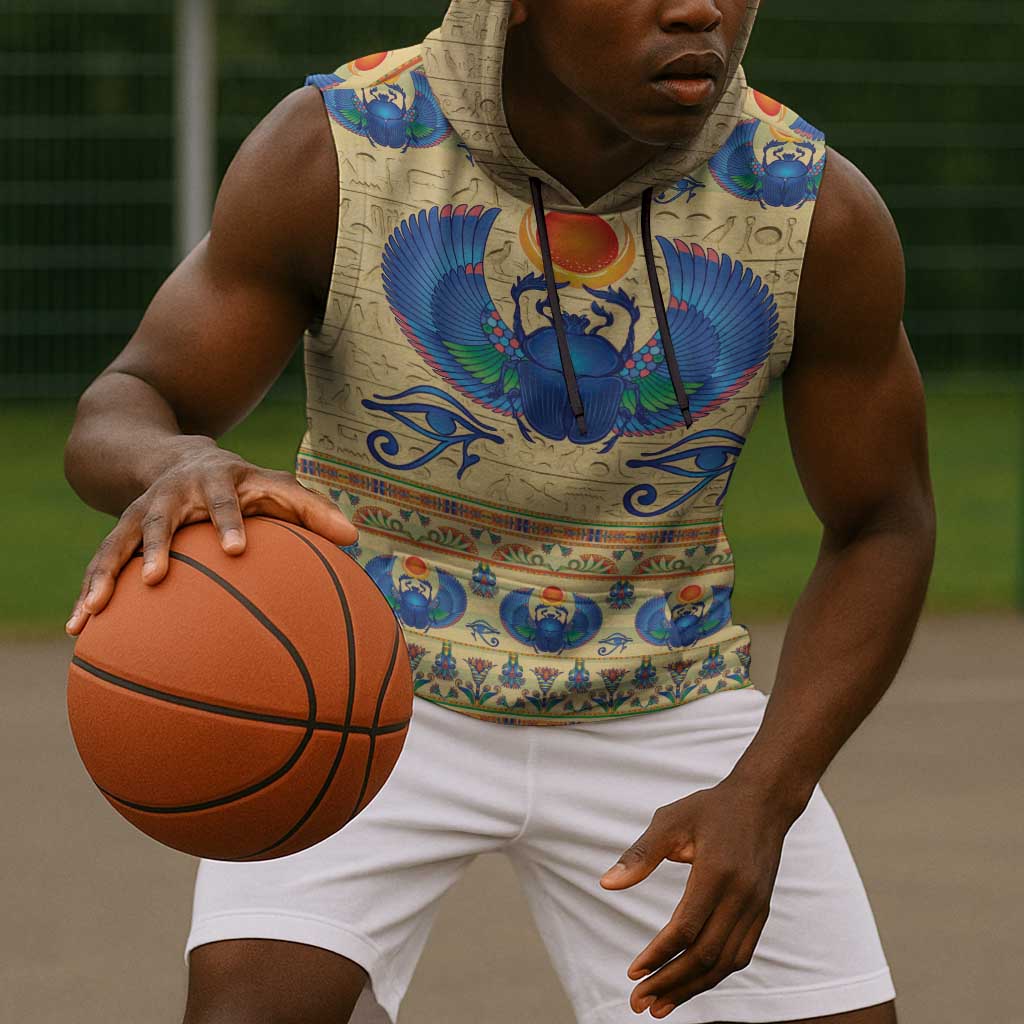 Ancient Egypt Scarab Beetle Sleeveless Hoodie - African Pride