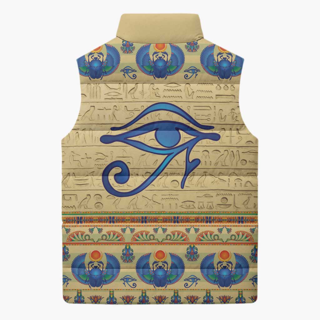 Ancient Egypt Scarab Beetle Sleeveless Puffer Jacket