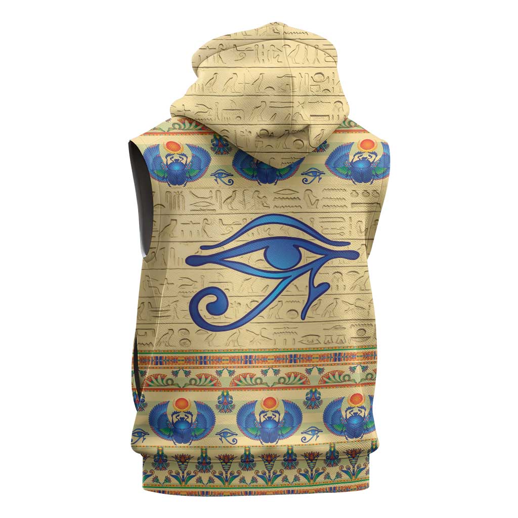 Ancient Egypt Scarab Beetle Sleeveless Zip Hoodie - African Pride