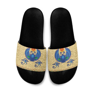 Ancient Egypt Scarab Beetle Slide Sandals