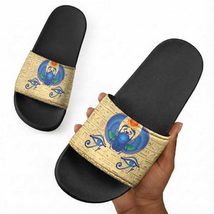 Ancient Egypt Scarab Beetle Slide Sandals