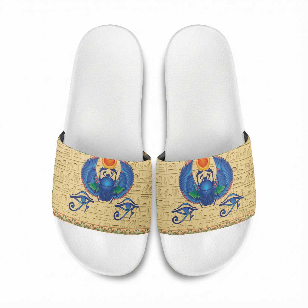 Ancient Egypt Scarab Beetle Slide Sandals