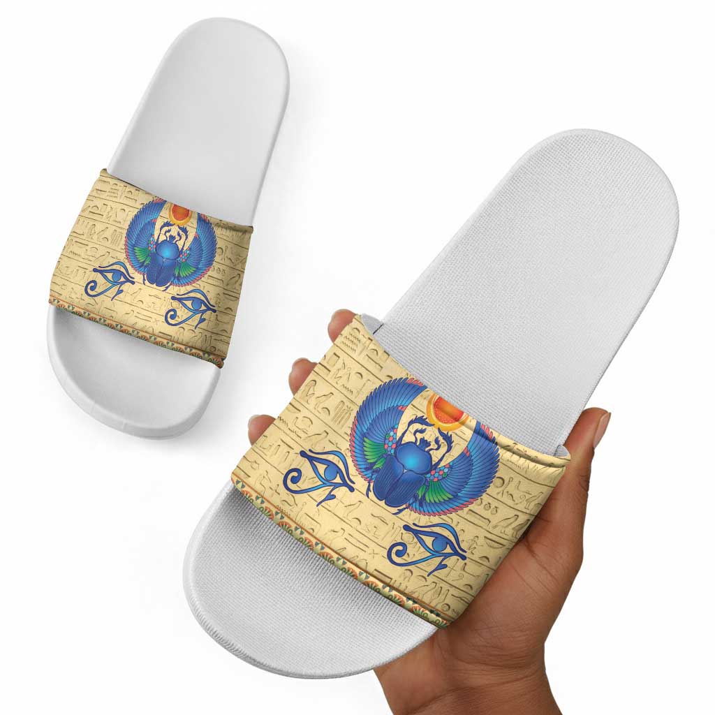 Ancient Egypt Scarab Beetle Slide Sandals
