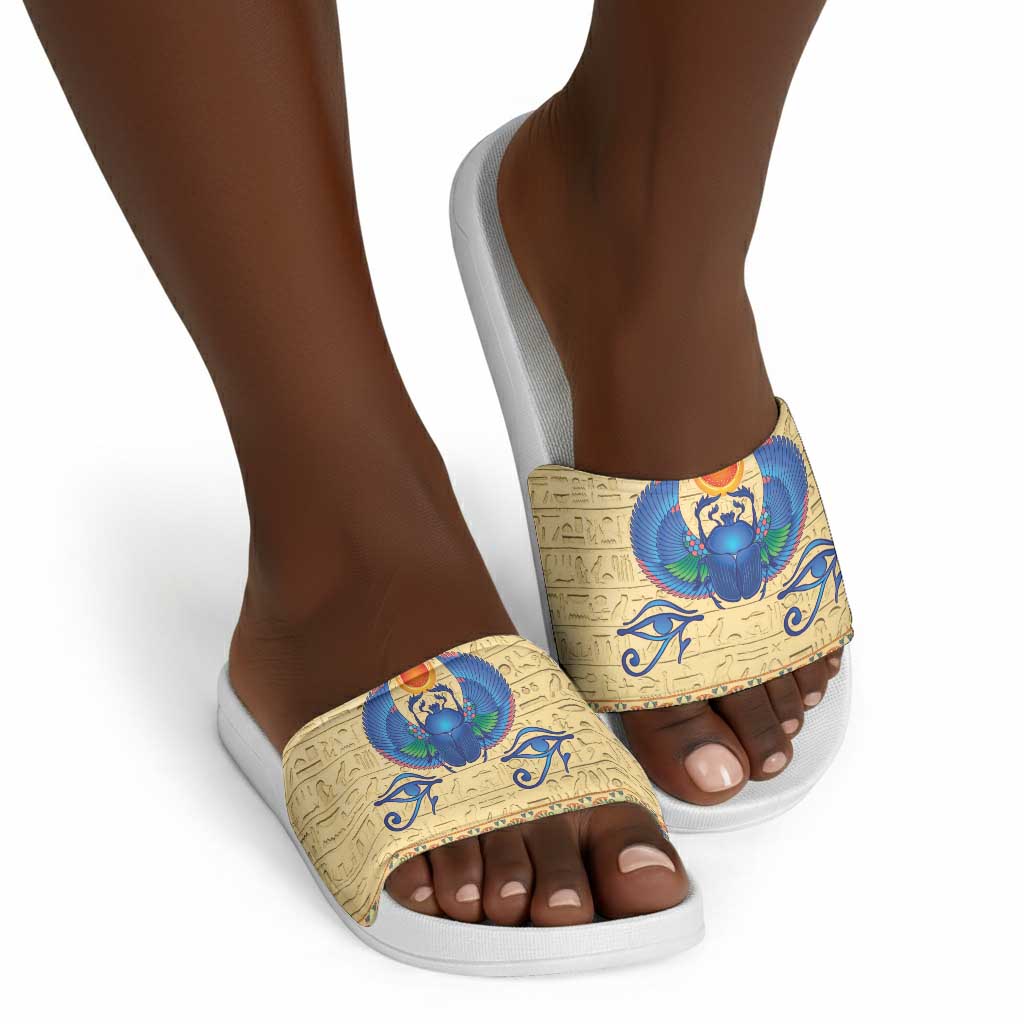 Ancient Egypt Scarab Beetle Slide Sandals