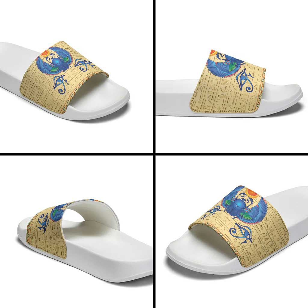 Ancient Egypt Scarab Beetle Slide Sandals