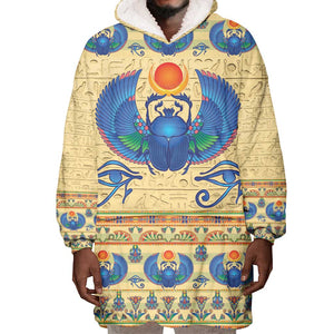 Ancient Egypt Scarab Beetle Wearable Blanket Hoodie