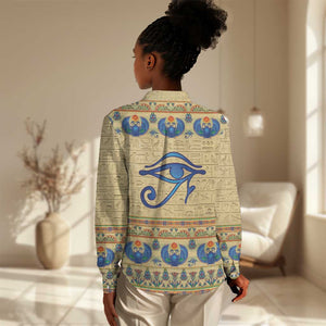 Ancient Egypt Scarab Beetle Women Casual Shirt