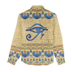 Ancient Egypt Scarab Beetle Women Casual Shirt