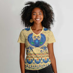 Ancient Egypt Scarab Beetle Women V-Neck T-Shirt