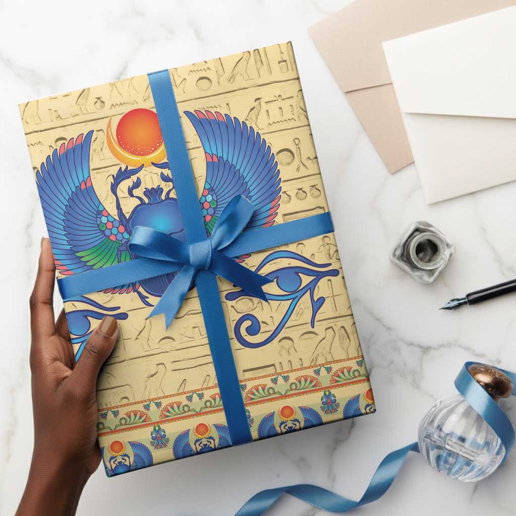 Ancient Egypt Scarab Beetle Wrapping Paper - African Pride