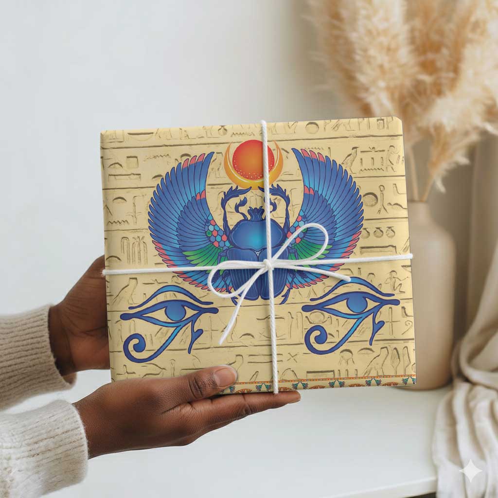 Ancient Egypt Scarab Beetle Wrapping Paper - African Pride