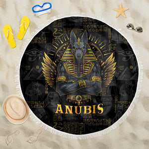 Anubis Egyptian God of Death Beach Blanket