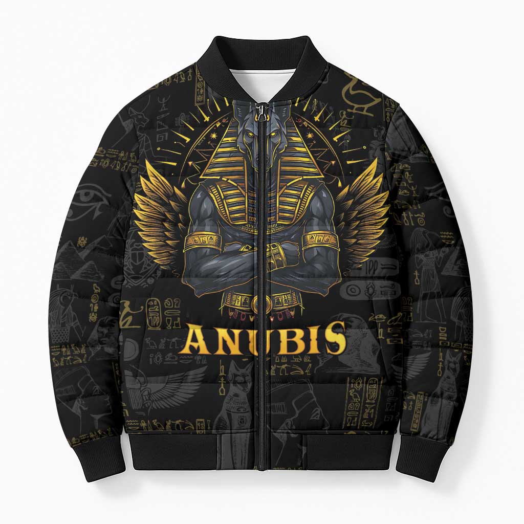 Anubis Egyptian God of Death Bomber Puffer Jacket