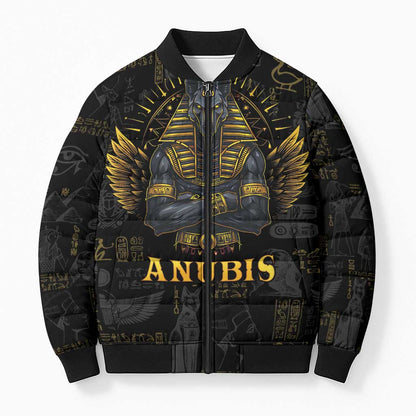 Anubis Egyptian God of Death Bomber Puffer Jacket