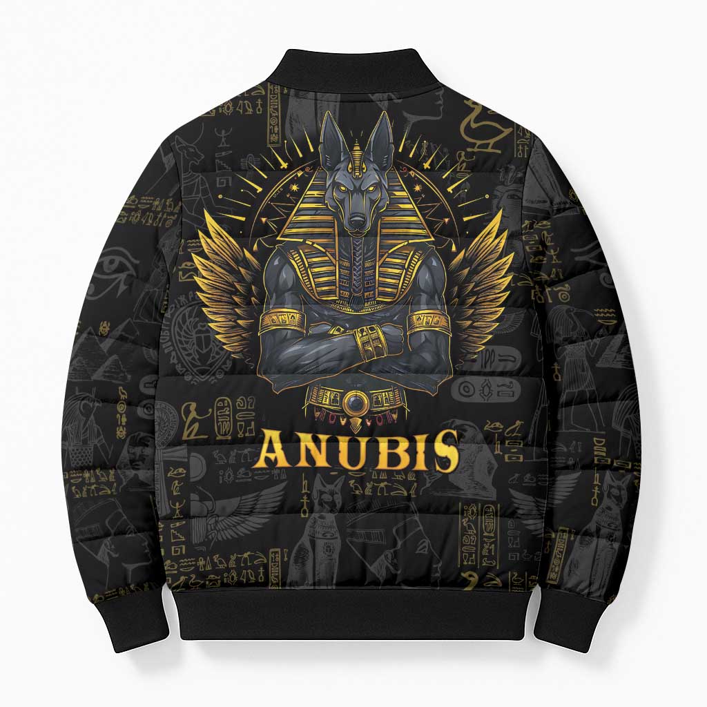 Anubis Egyptian God of Death Bomber Puffer Jacket