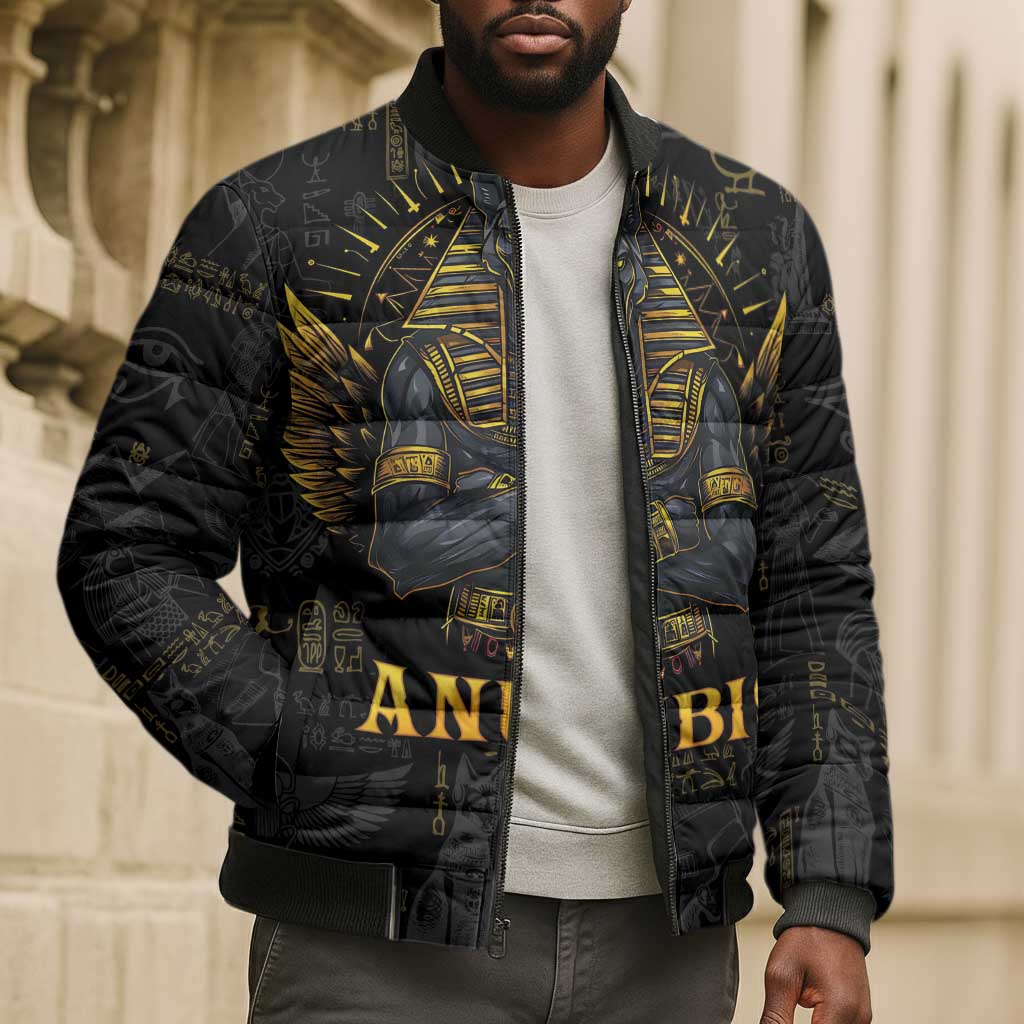 Anubis Egyptian God of Death Bomber Puffer Jacket
