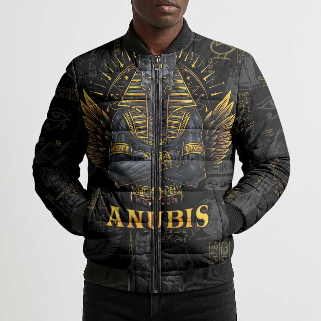 Anubis Egyptian God of Death Bomber Puffer Jacket