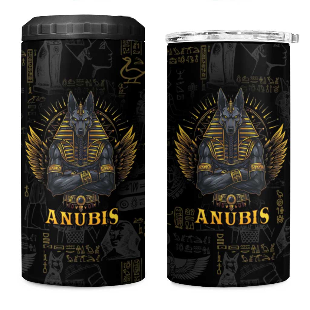 Anubis Egyptian God of Death 4 in 1 Can Cooler Tumbler