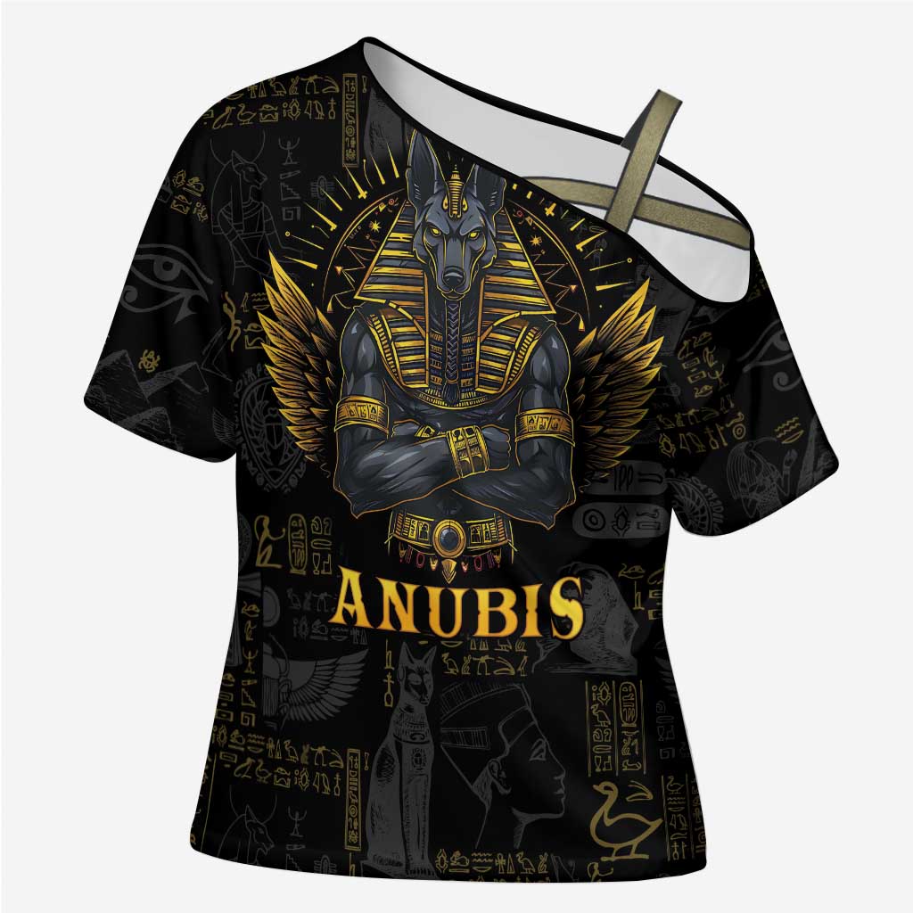 Anubis Egyptian God of Death Cross Shoulder Shirt
