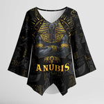 Anubis Egyptian God of Death Kimono Sleeve Blouse