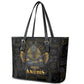 Anubis Egyptian God of Death Leather Tote Bag