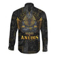 Anubis Egyptian God of Death Long Sleeve Button Shirt