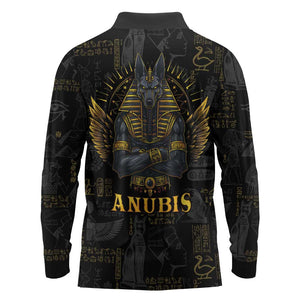 Anubis Egyptian God of Death Long Sleeve Polo Shirt