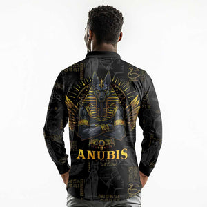 Anubis Egyptian God of Death Long Sleeve Polo Shirt