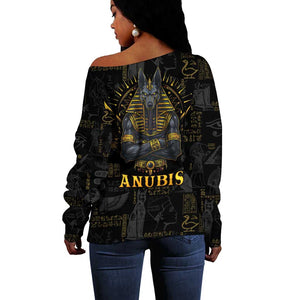 Anubis Egyptian God of Death Off Shoulder Sweater