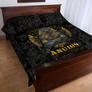 Anubis Egyptian God of Death Quilt Bed Set