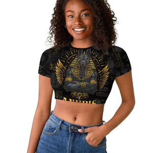 Anubis Egyptian God of Death Raglan Cropped T shirt