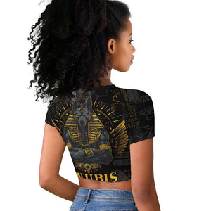 Anubis Egyptian God of Death Raglan Cropped T shirt